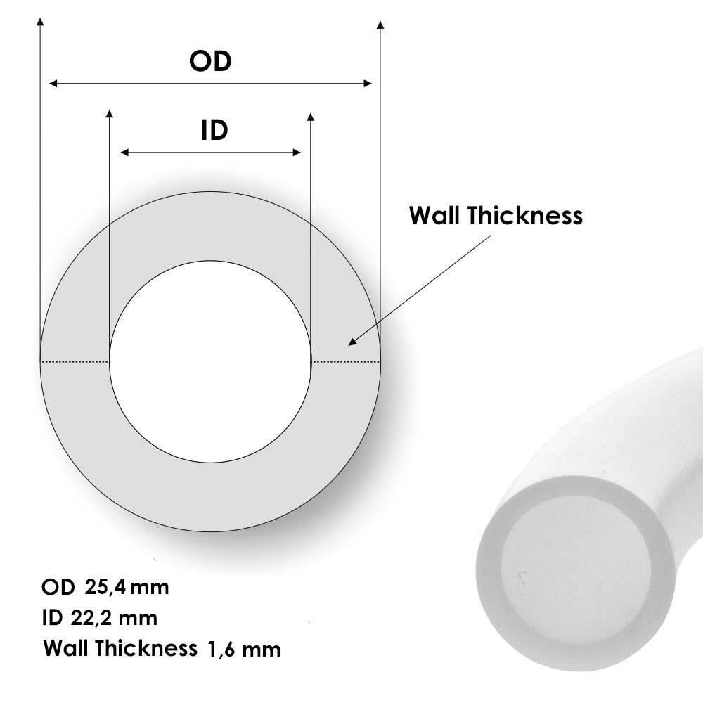 PFA tube 22,2 mm x 25,4 mm